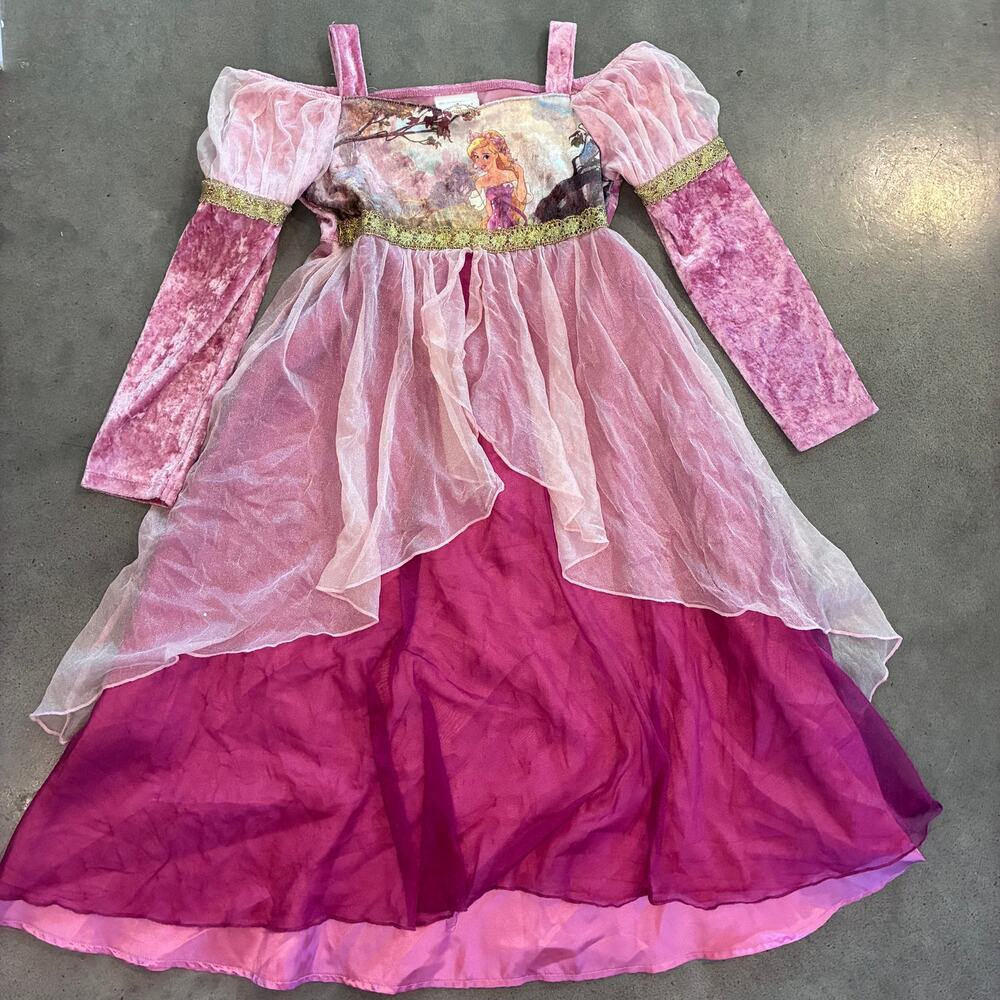 Disney Store Enchanted princess Aurora dress up play costume Girls size 5
